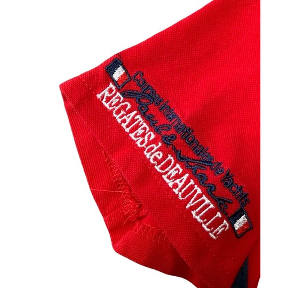 Paul & Shark Yachting Polo Shirt Mens Medium Short Sleeve Red Blue - Picture 6 of 7